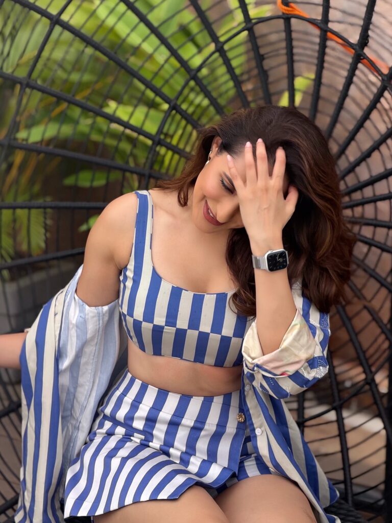 Pragya Jaiswal Shines in Striped Style