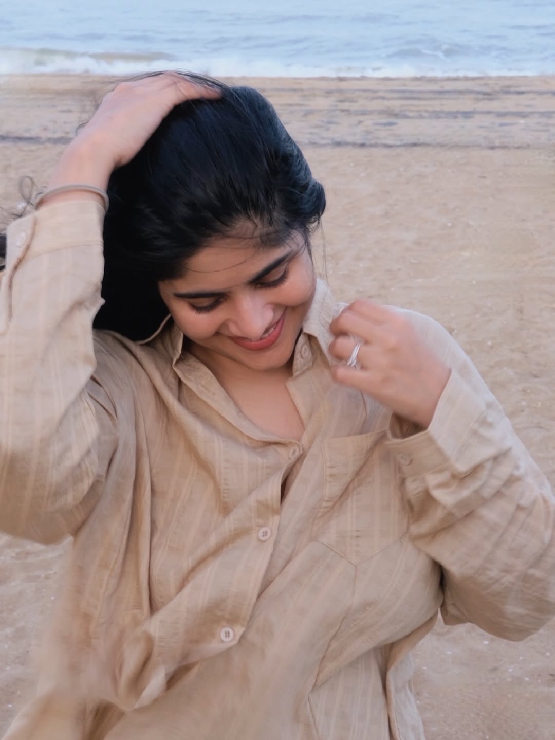 Megha Akash Radiates Beachside Elegance