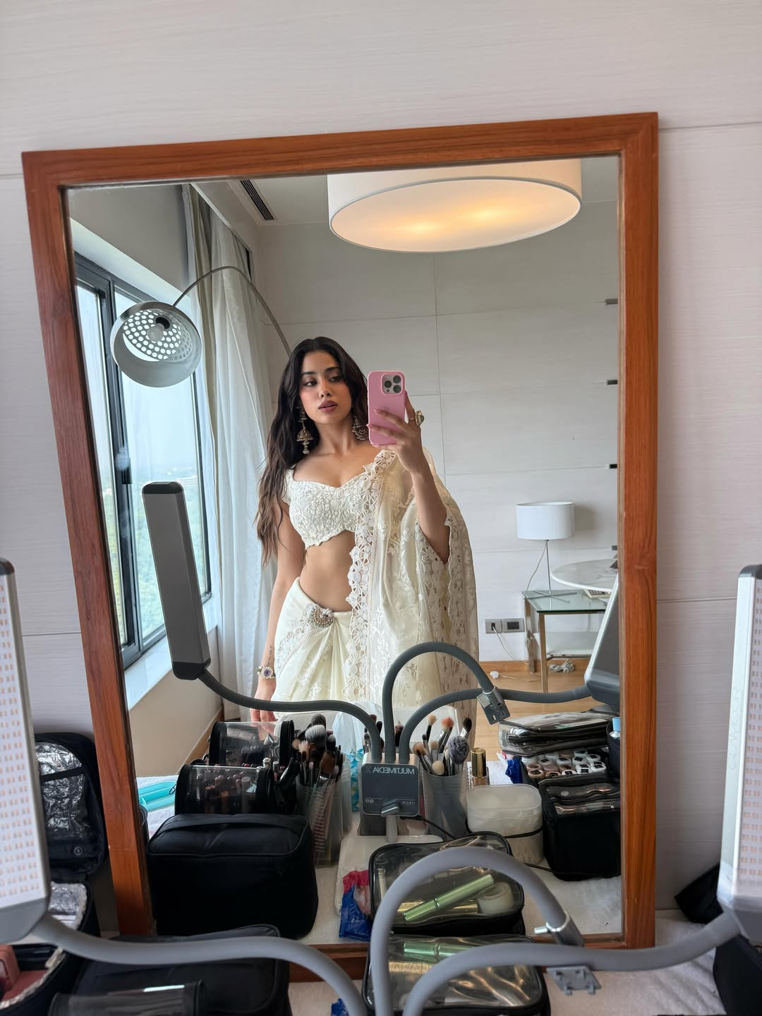 Janhvi Kapoor Stuns in Elegant Ivory Saree Look