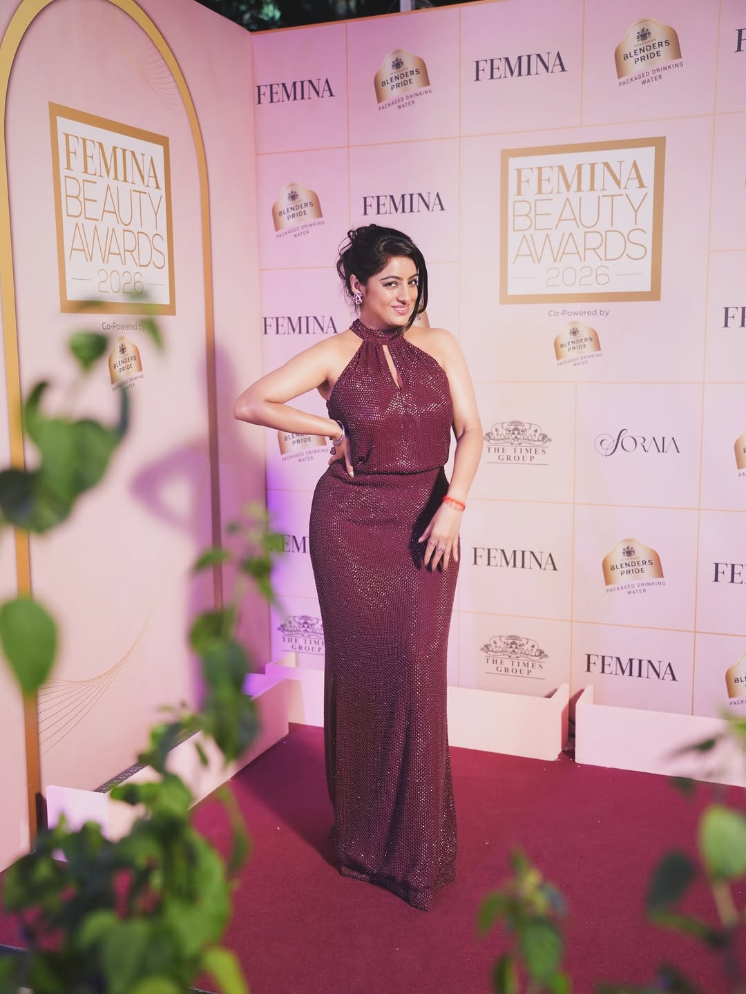 Deepika Singh Stuns in a Shimmering Maroon Gown!