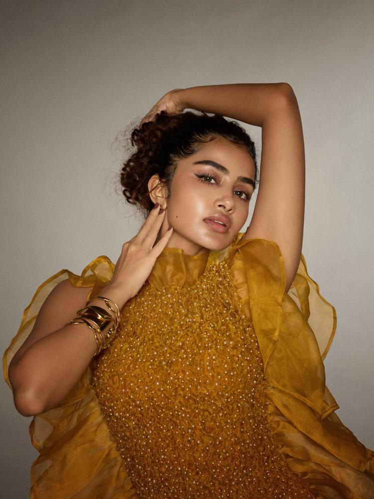 Anupama Parameswaran Stuns in a Glamorous Golden Outfit