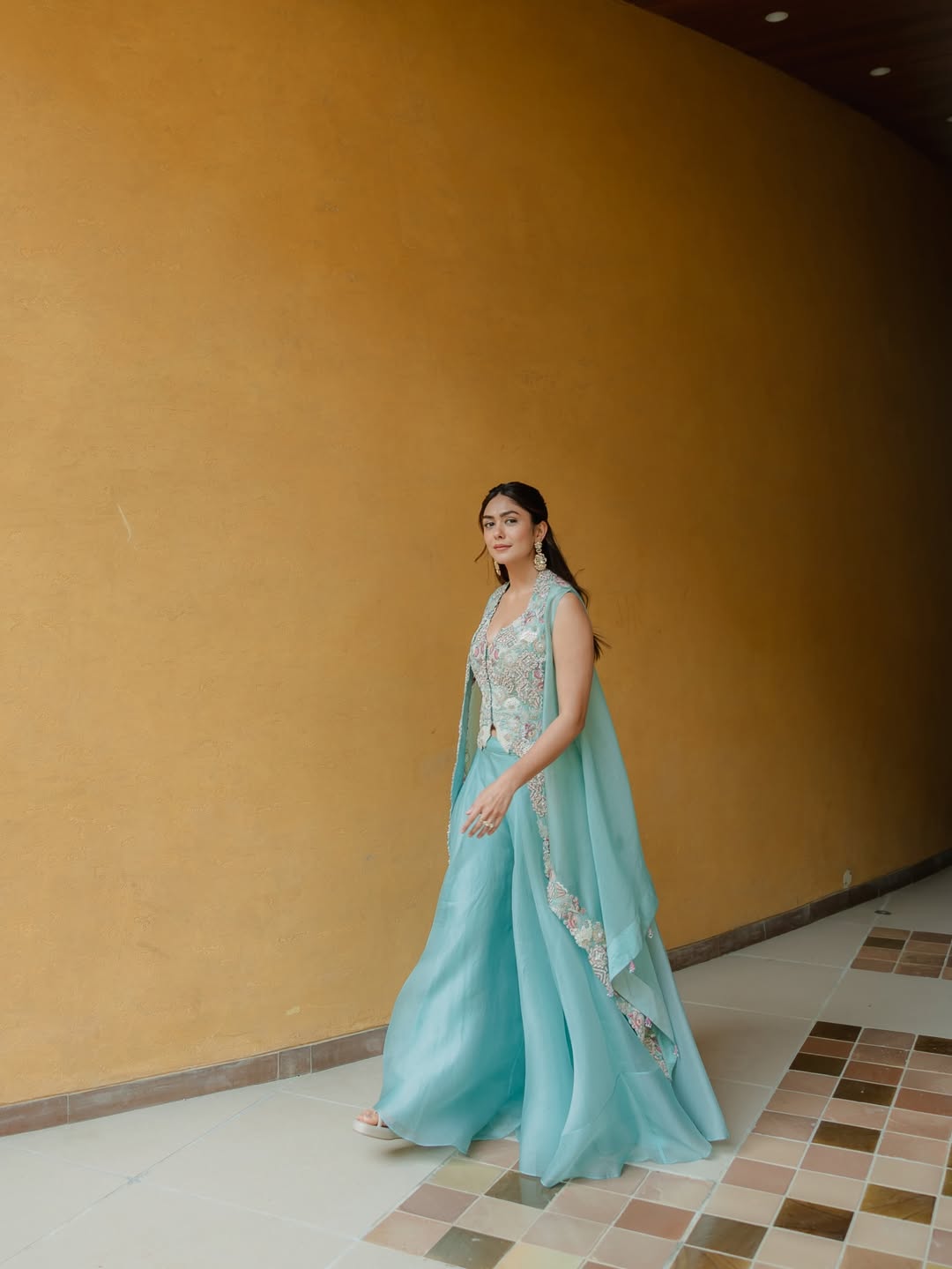 Mrunal Thakur Stuns in Graceful Pastel Elegance