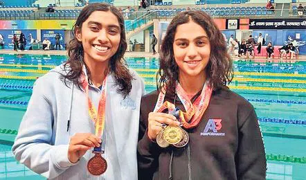 జాతీయ ఆక్వాటిక్ ఛాంపియన్షిప్లో తెలంగాణ స్విమ్మర్ల సత్తా