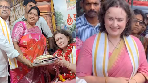 Pawan Kalyan’s Wife Anna Lezhneva Offers Special Prayers at Pada Gaya Temple 