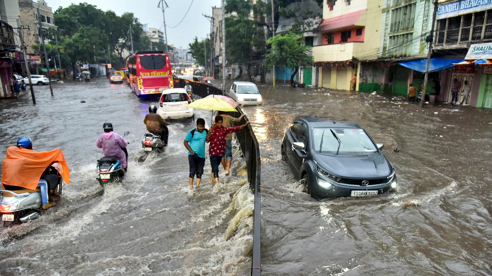 Heavy Rain Disrupts Normal Life Across Several Parts of Hyderabad