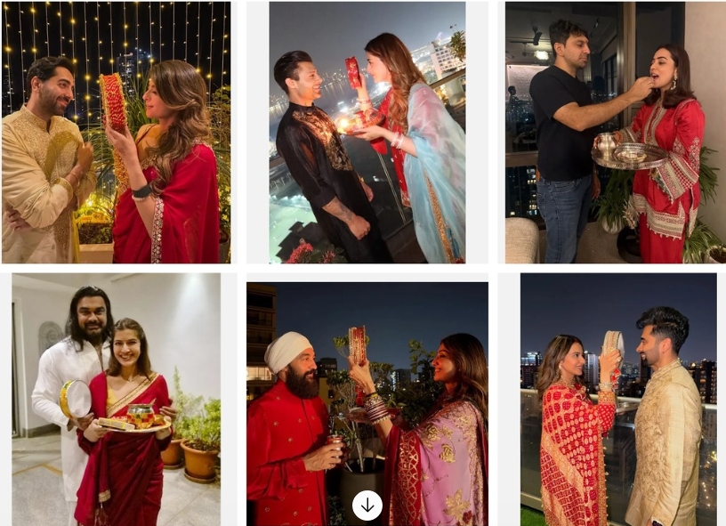 Celebrities Celebrate Karwa Chauth with Joy, Share Festive Moments on Social Media