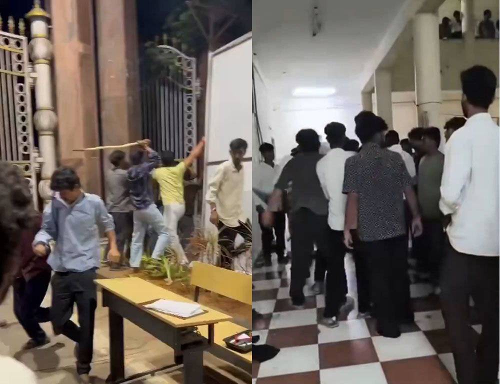 హైదరాబాద్ జేఎన్టీయూలో విద్యార్థుల మధ్య తీవ్ర ఘర్షణ.. ఉద్రిక్తత