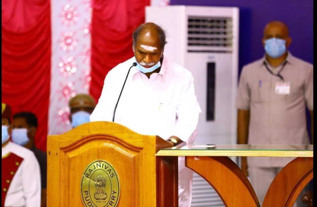 పుదు చేరి సీఎం గా రంగ స్వామి ప్రమాణ స్వీకారం!