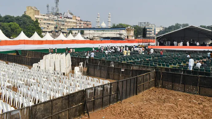 Preparations Complete for INDIA Bloc Rally at Ramlila Maidan