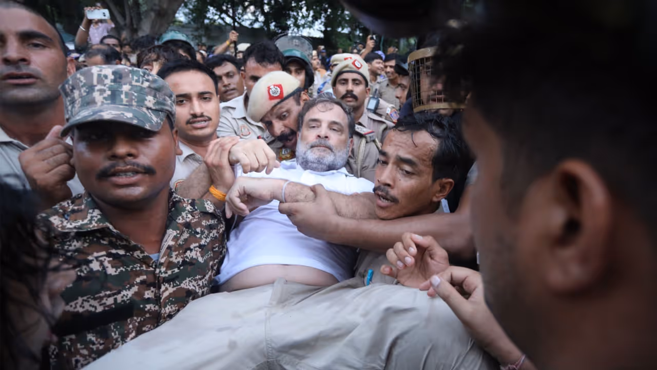MPs Protest Outside EC Office, Rahul Gandhi Arrested