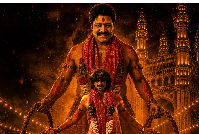 Real Star Srihari Appears in Pothuraju Look Alongside Son Meghansh Srihari