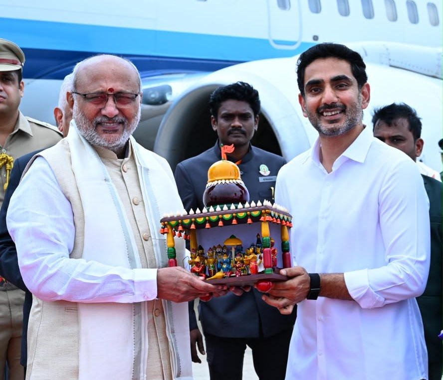 Lokesh Gives Grand Welcome to Vice President.. Gannavaram Buzzes with Activity!