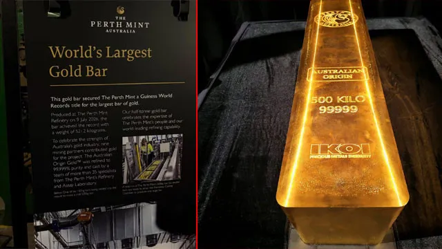 Perth Mint Creates World’s Largest Gold Bar, Sets New Guinness World Record