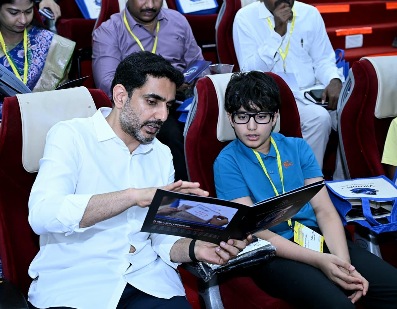 Minister Nara Lokesh Watches Vikram-1 Launch Along With Son Devansh