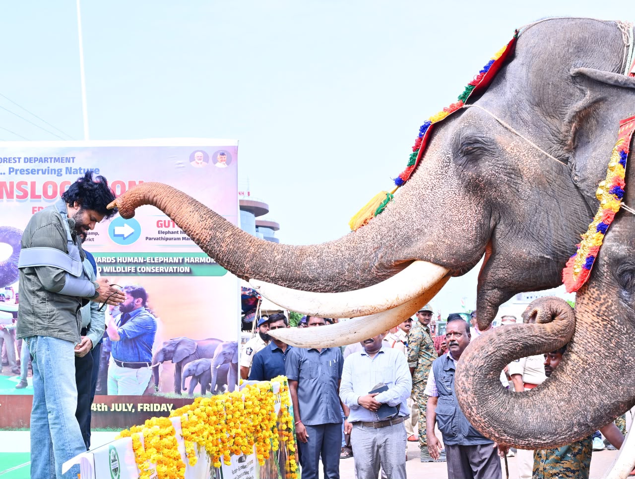 Pawan Kalyan Flags Off Kumki Elephants to Parvathipuram