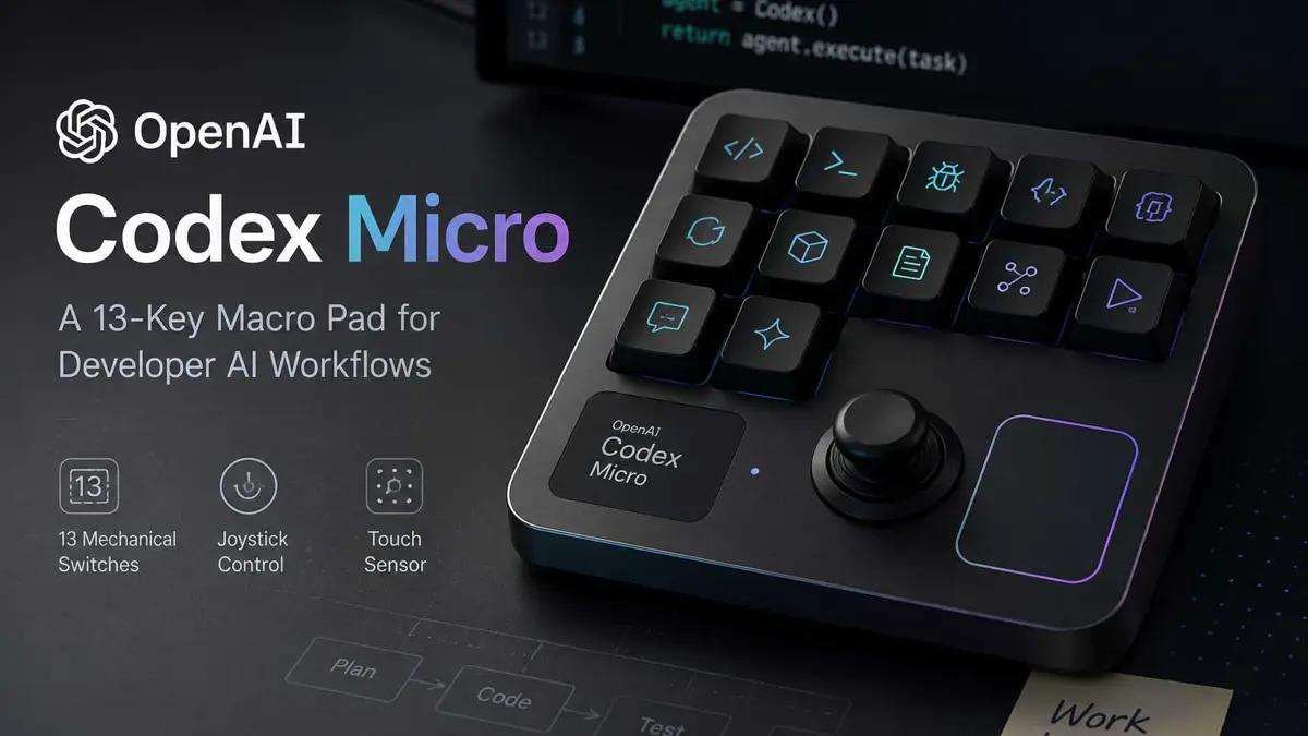 OpenAI Launches Its First Branded Hardware: Codex Micro AI Coding Macropad Unveiled