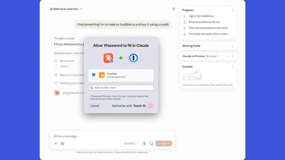 1Password Brings Secure AI Login Support to Claude