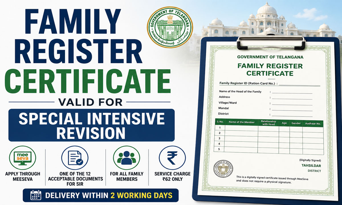 Telangana Government Makes Key Announcement on Family Register