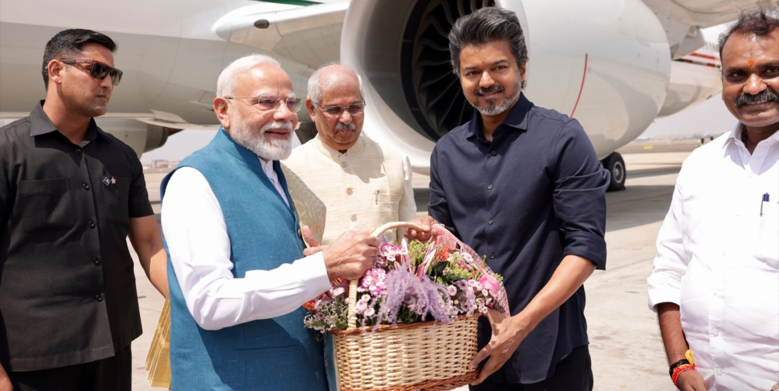 CM Vijay Welcomes PM Modi at Chennai Airport