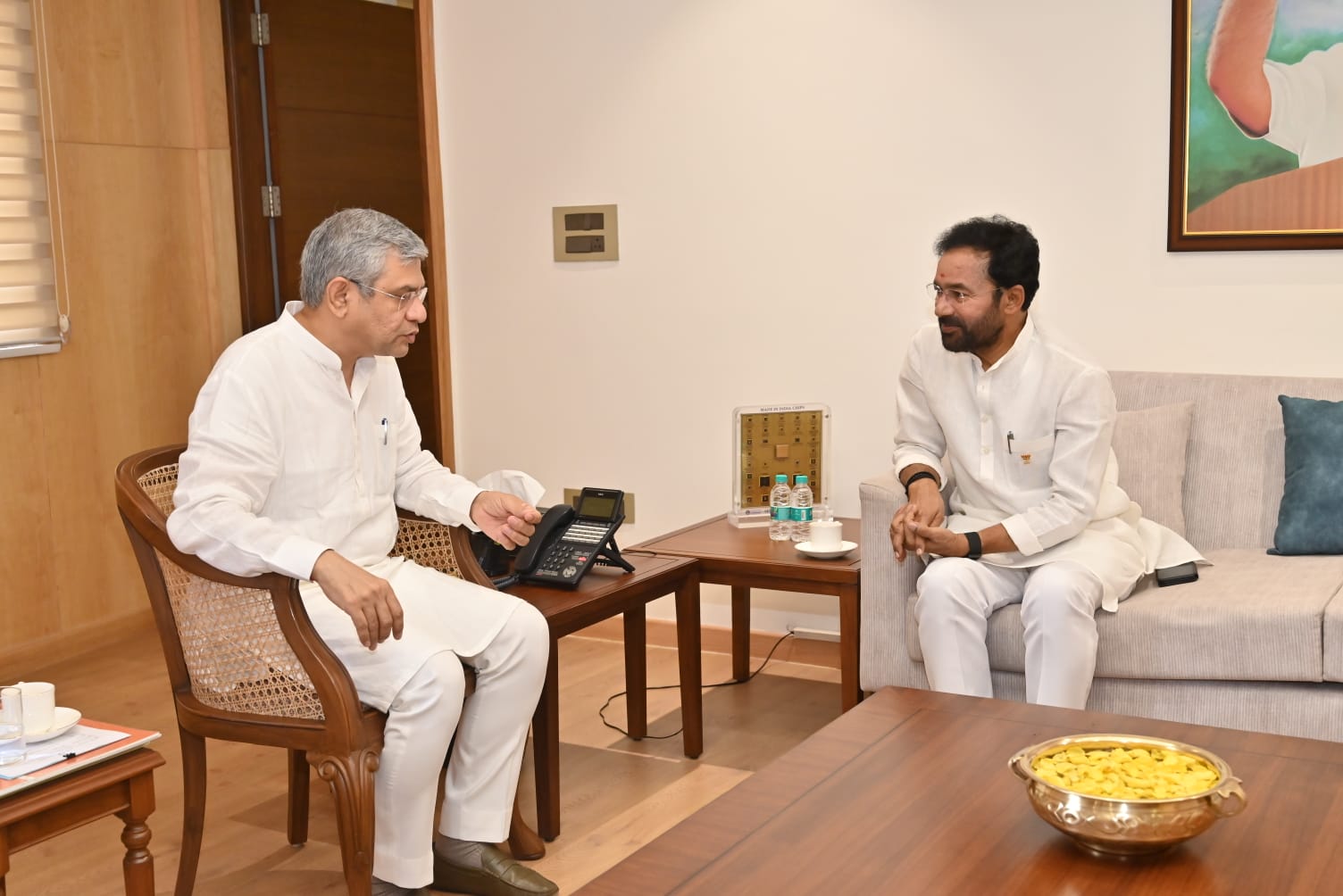 Kishan Reddy Meets Railway Minister on Telangana Projects