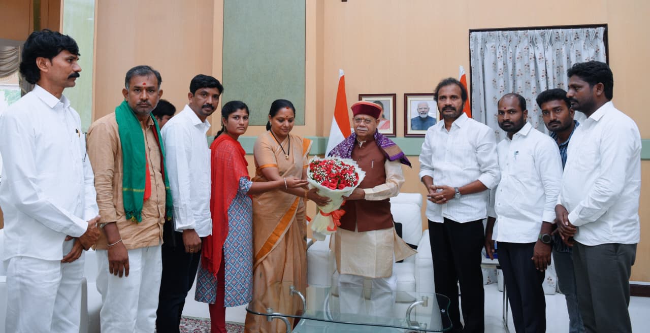 Kavitha Meets Governor Seeking Justice for Velugumatla, Parigi and Triple R Victims