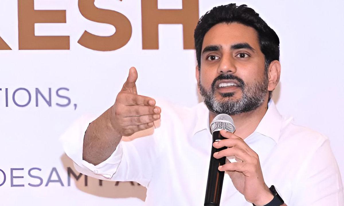 Nara Lokesh Tweets About Massive Trishul Installed at Kailasagiri!
