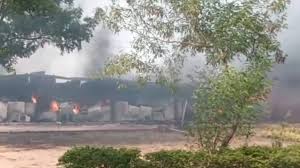 Massive Fire Breaks Out at Medigadda Barrage Camp Office!