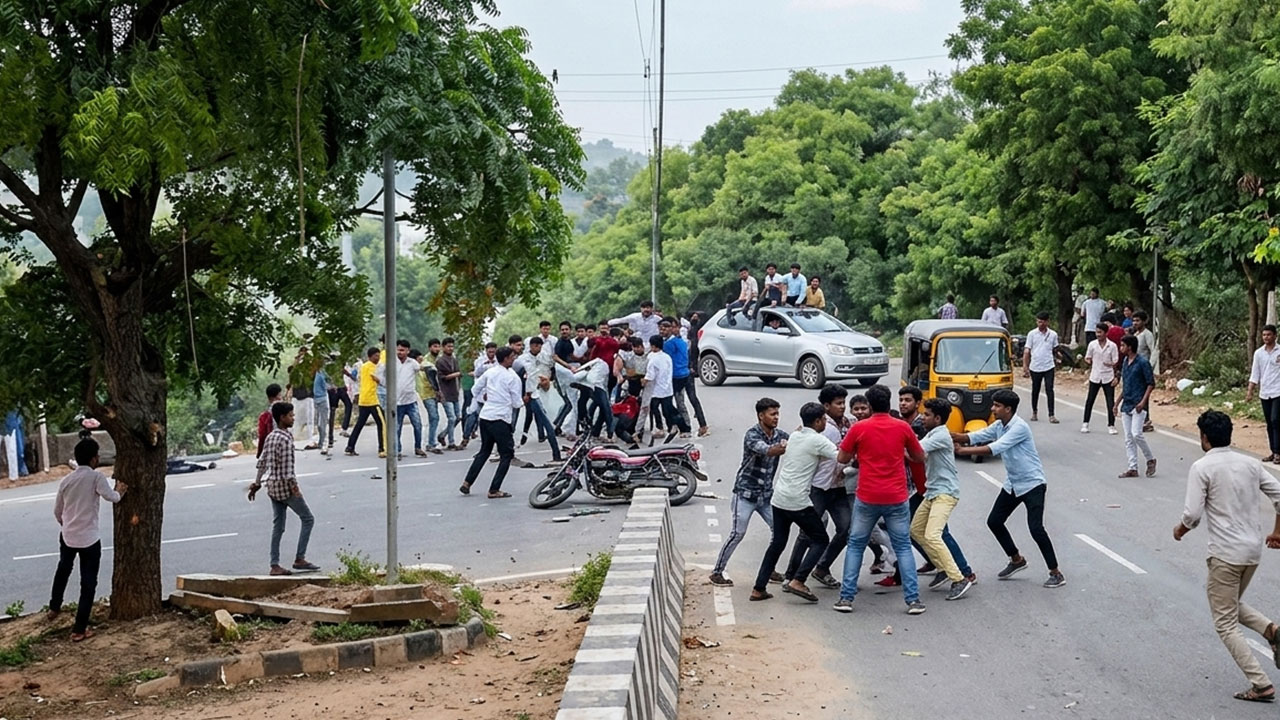 విశాఖలో విద్యార్థుల గ్యాంగ్వార్..