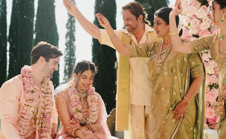 అర్జున్ సర్జా కుమార్తె అంజన వివాహం.. ఇసాయ్ నట్టర్తో ఏడడుగులు!