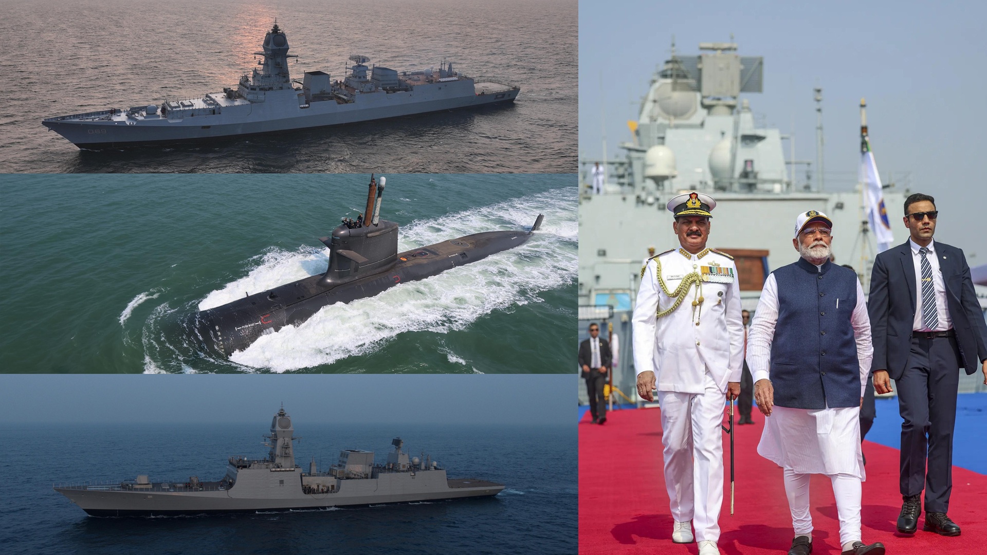 Prime Minister Modi dedicates three warships to the nation