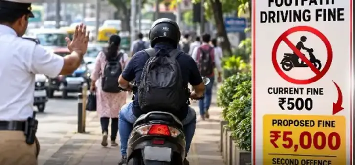 ఫుట్పాత్లపై వాహనాలు నడిపితే రూ.5 వేల జరిమానా.. రెండోసారి రూ.10 వేలు!