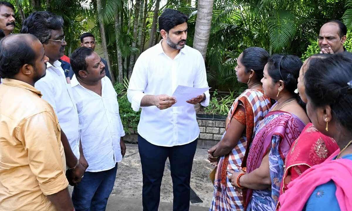 Nara Lokesh Holds Praja Darbar in Rampachodavaram