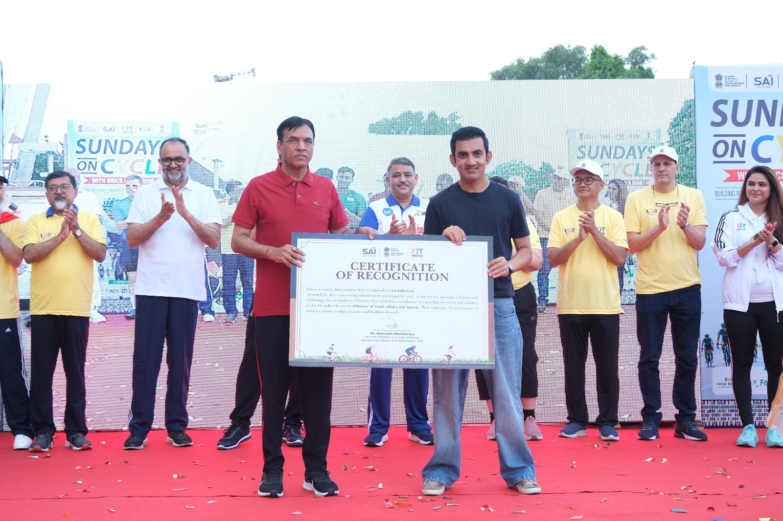 Fit India Sundays on Cycle Led by Gambhir