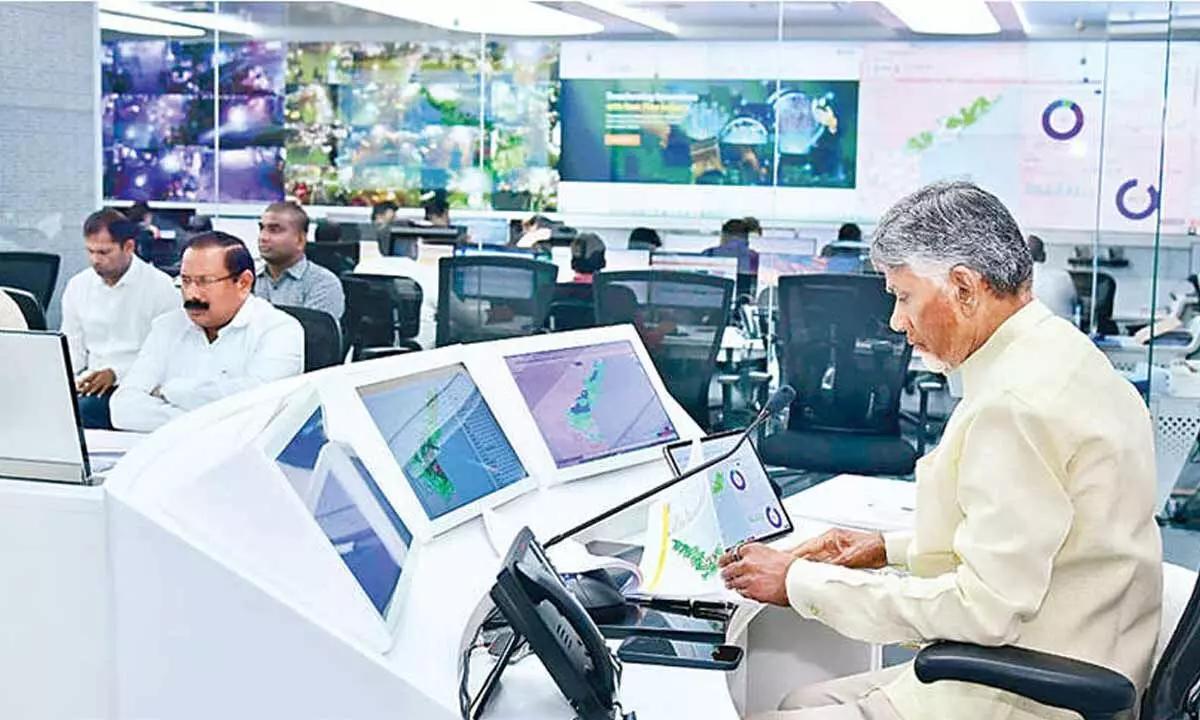 అర్నబ్ తుపానుపై సీఎం చంద్రబాబు సమీక్ష..