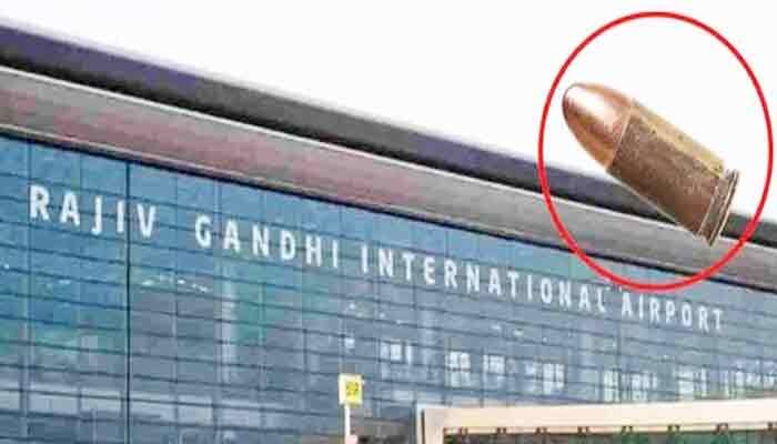 శంషాబాద్ ఎయిర్పోర్టులో బుల్లెట్ కలకలం