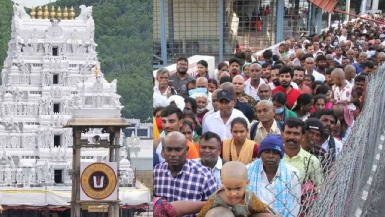 శ్రీవారి దర్శనానికి భారీ క్యూ.. ఎండల్లో భక్తుల ఇబ్బందులు