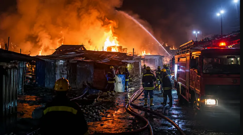 Massive Fire in Delhi Slum