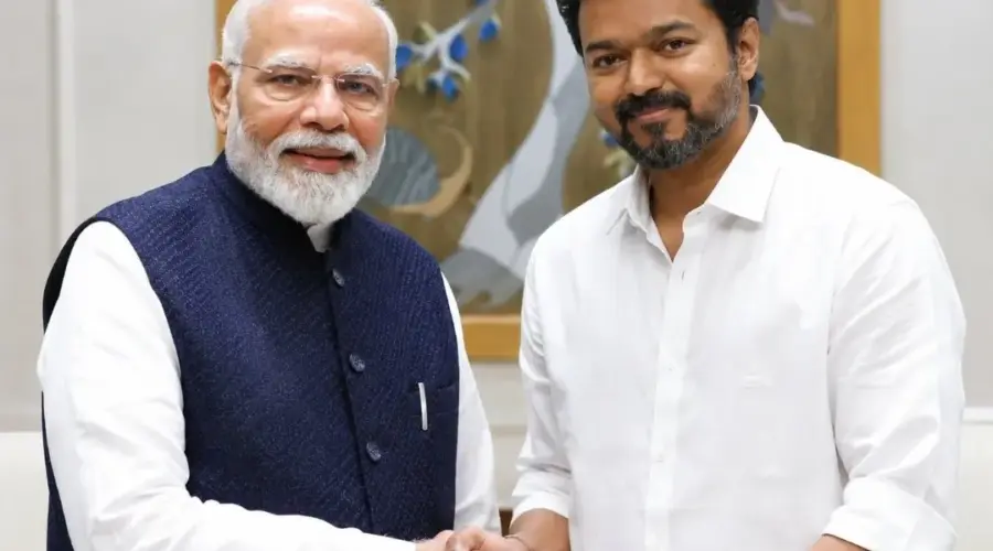 విజయ్ తొలి ఢిల్లీ పర్యటన.. ప్రధాని మోదీతో భేటీ