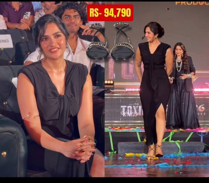 టాక్సిక్ ఈవెంట్లో ఖరీదైన శాండిల్స్తో రుక్మిణి స్టైలిష్ లుక్