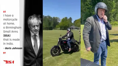 Former UK Prime Minister on a Made-in-India Bike
