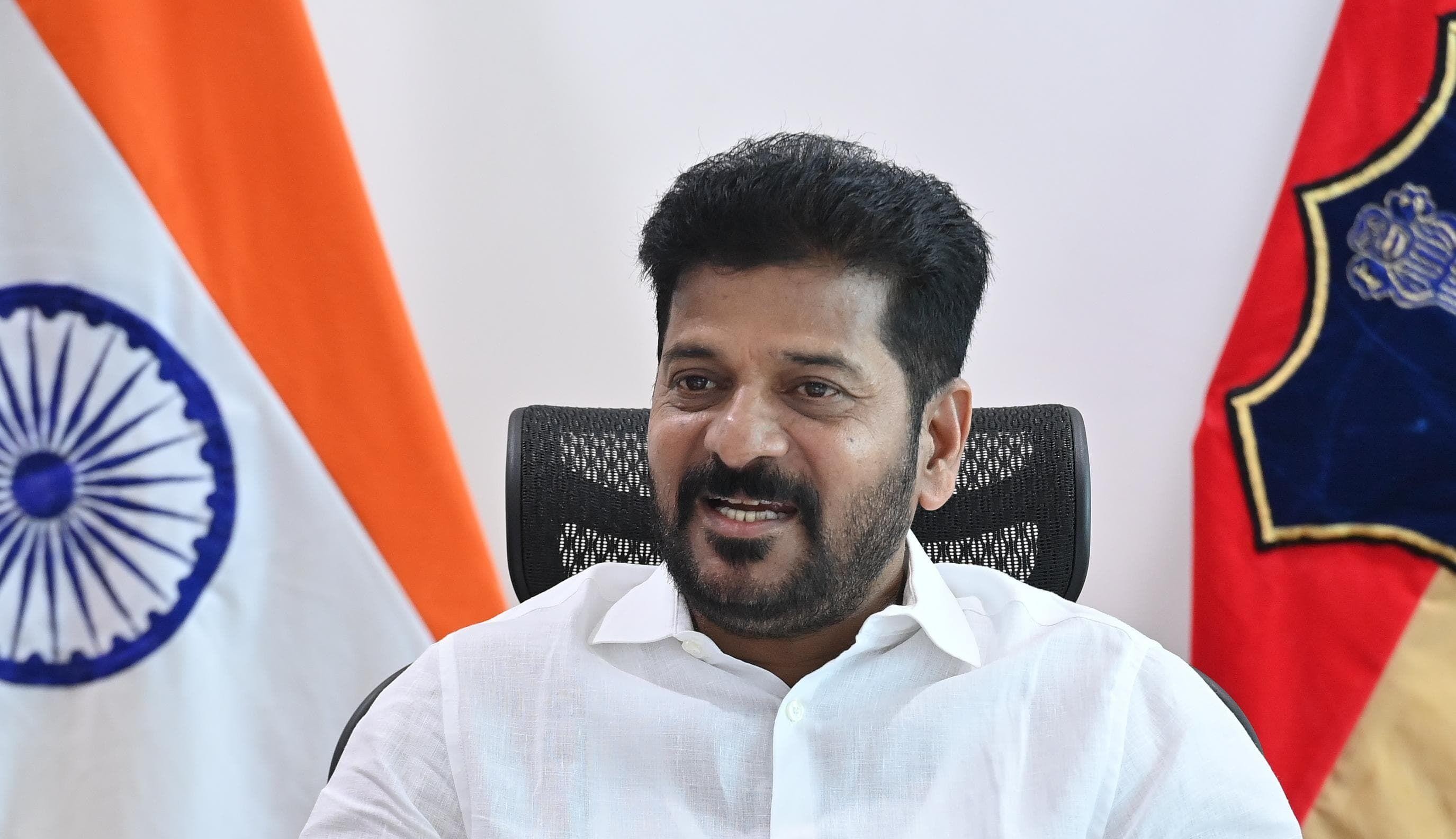 CM Revanth Reddy Safe After Flight Circles Hyderabad Due to Bad Weather