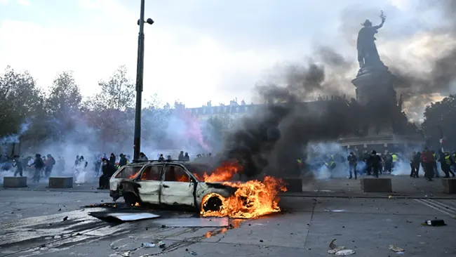 France Education Protests Turn Violent in Several Cities