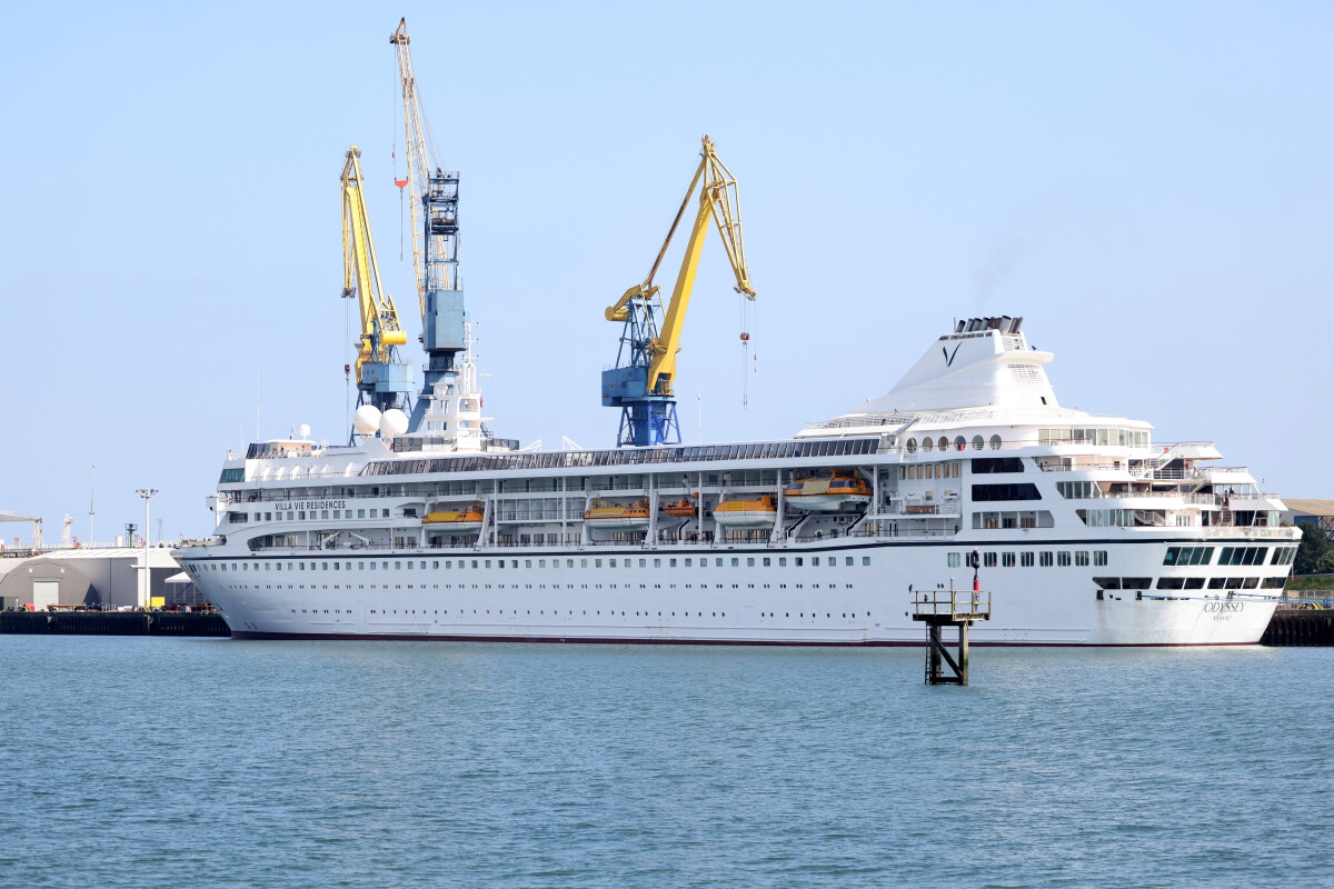 World Voyage Interrupted... Luxury Cruise Ship Stranded at Cambodian Port