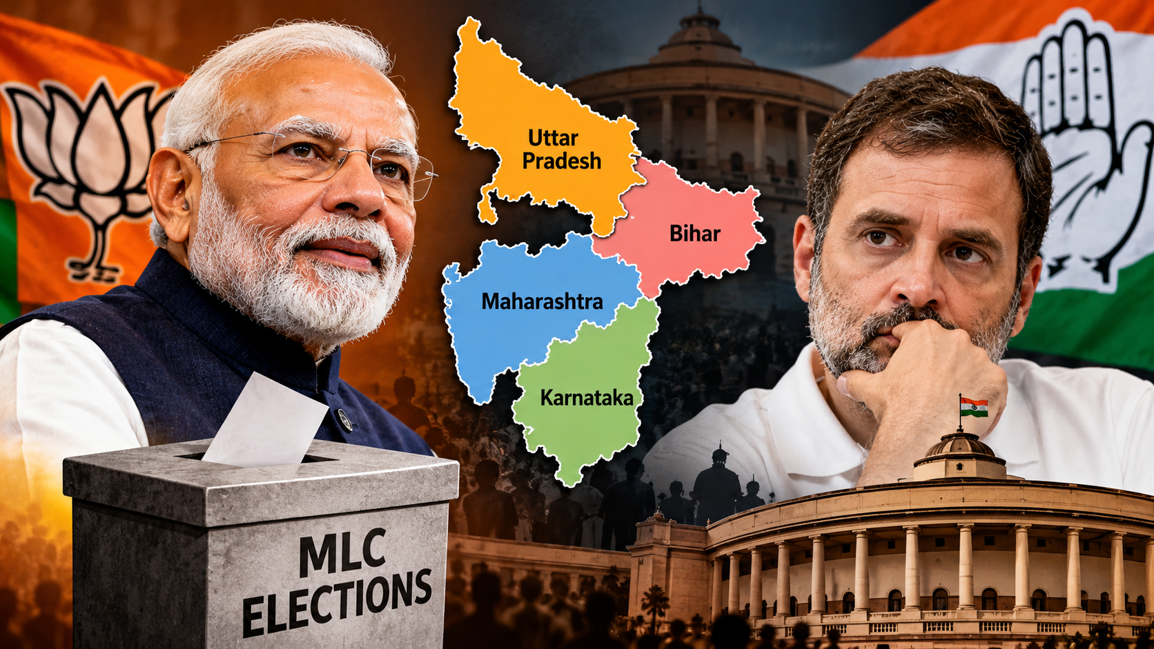 NDA Wins 16 of 28 MLC Seats Across UP, Maharashtra, Bihar and Karnataka