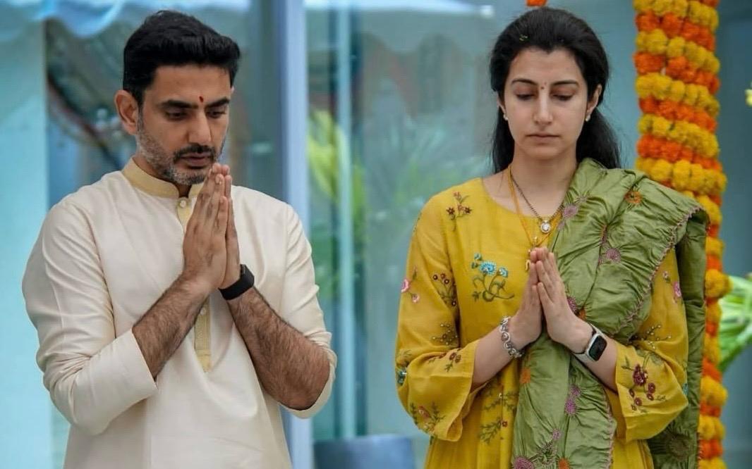Nara Lokesh and Brahmani Perform Rudrabhishekam for State Welfare