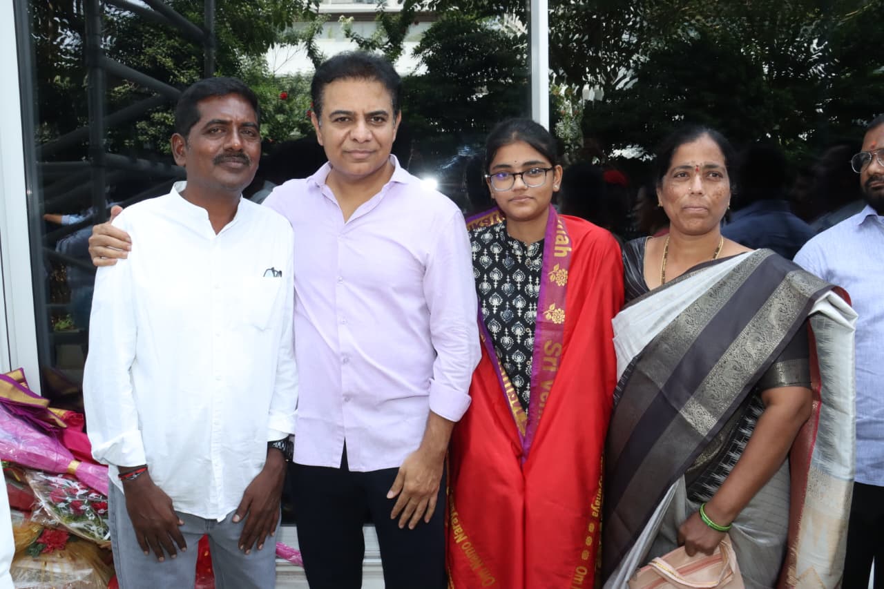 K. T. Rama Rao Congratulates EAMCET 2026 State Topper Malladi Rushi!